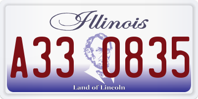 IL license plate A330835