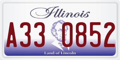 IL license plate A330852
