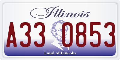 IL license plate A330853