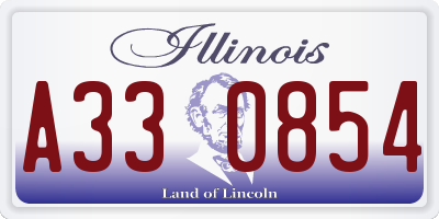 IL license plate A330854