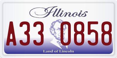 IL license plate A330858