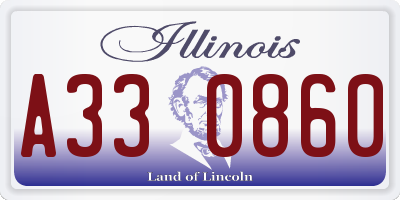 IL license plate A330860