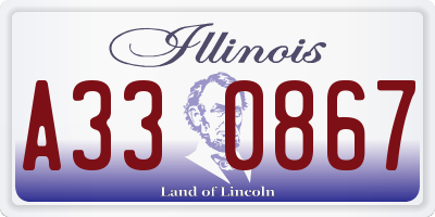 IL license plate A330867