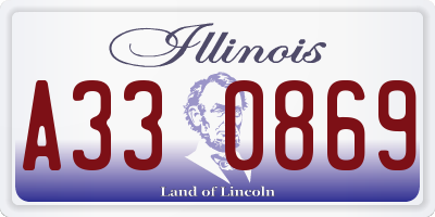 IL license plate A330869