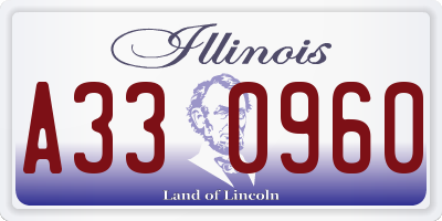 IL license plate A330960