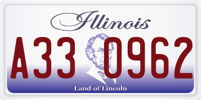 IL license plate A330962