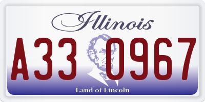 IL license plate A330967
