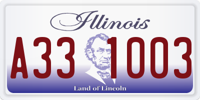 IL license plate A331003