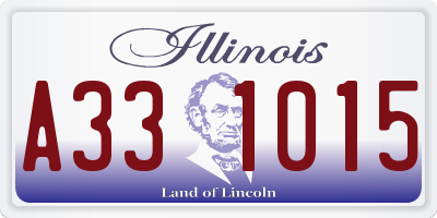 IL license plate A331015
