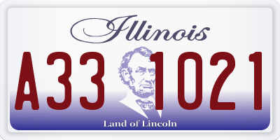 IL license plate A331021