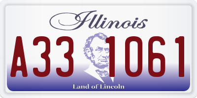 IL license plate A331061