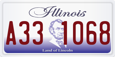 IL license plate A331068