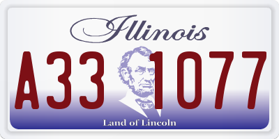 IL license plate A331077