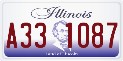 IL license plate A331087