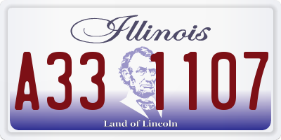 IL license plate A331107