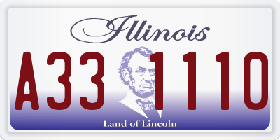 IL license plate A331110