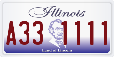 IL license plate A331111