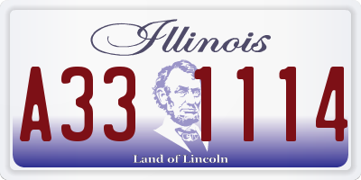 IL license plate A331114