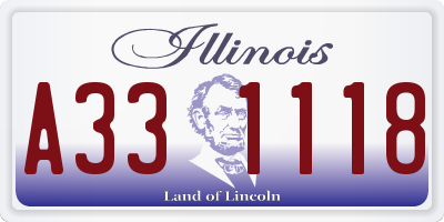 IL license plate A331118