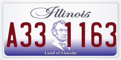 IL license plate A331163