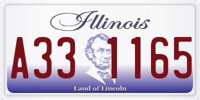 IL license plate A331165