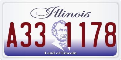 IL license plate A331178