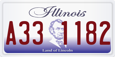 IL license plate A331182