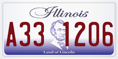 IL license plate A331206