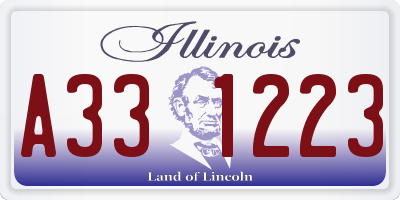 IL license plate A331223