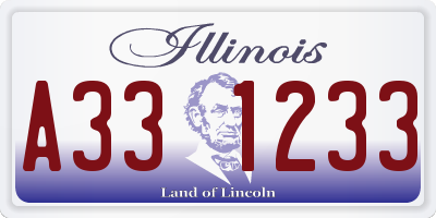 IL license plate A331233