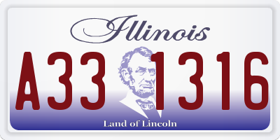 IL license plate A331316
