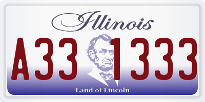 IL license plate A331333