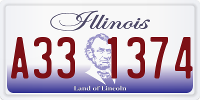IL license plate A331374
