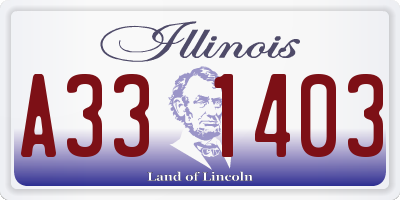 IL license plate A331403