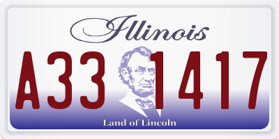 IL license plate A331417