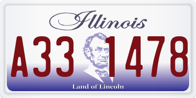 IL license plate A331478