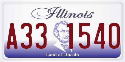 IL license plate A331540