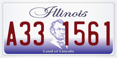 IL license plate A331561