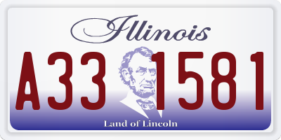 IL license plate A331581