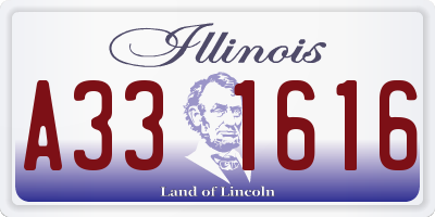 IL license plate A331616