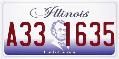 IL license plate A331635