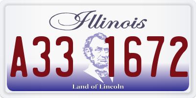 IL license plate A331672