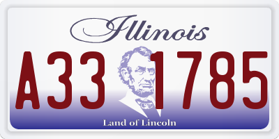 IL license plate A331785