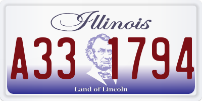 IL license plate A331794