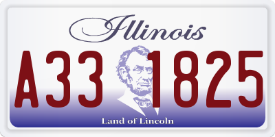 IL license plate A331825