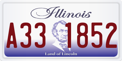 IL license plate A331852