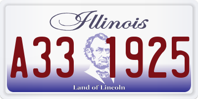 IL license plate A331925