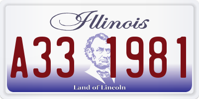 IL license plate A331981