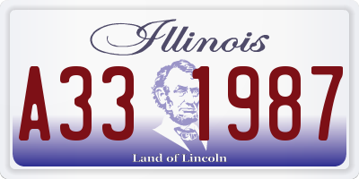 IL license plate A331987