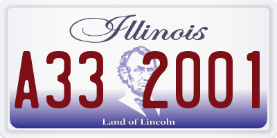 IL license plate A332001